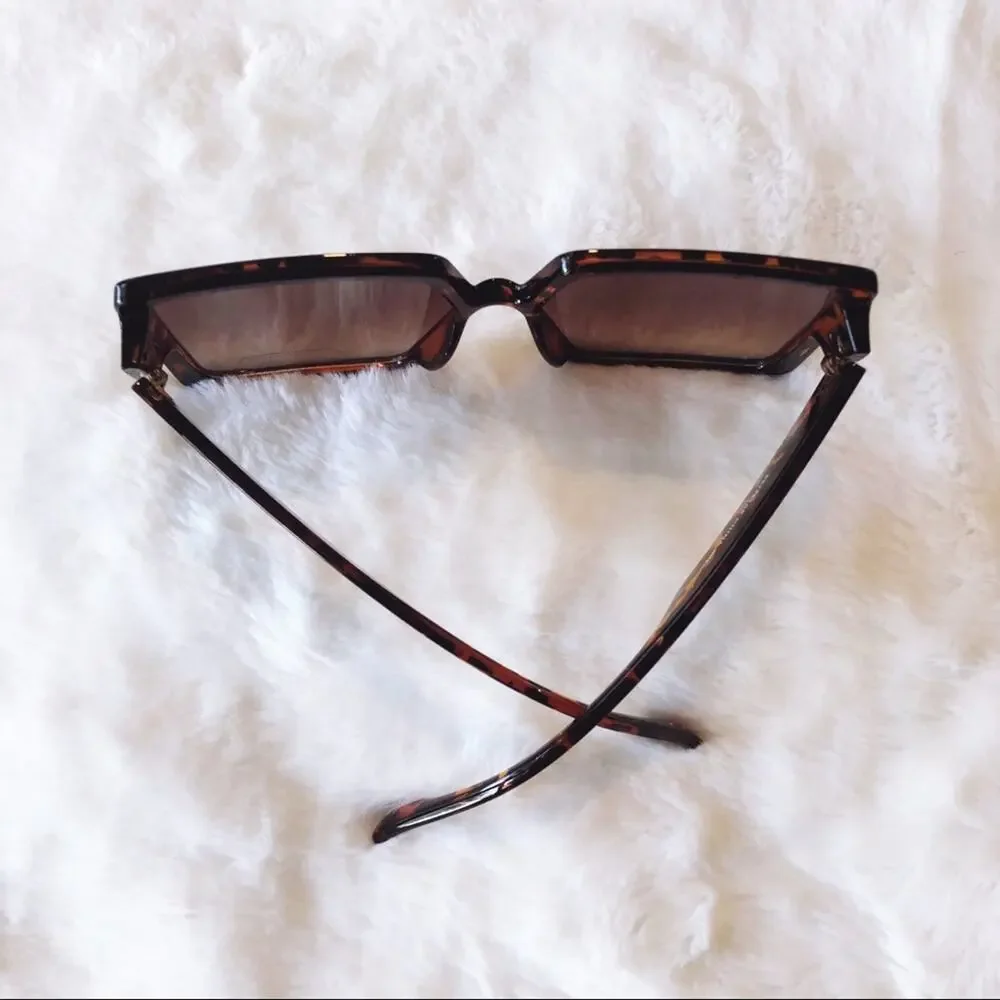 Molly Tortoise Brown Oversize Rectangle Sunglasses